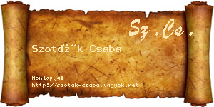 Szoták Csaba névjegykártya